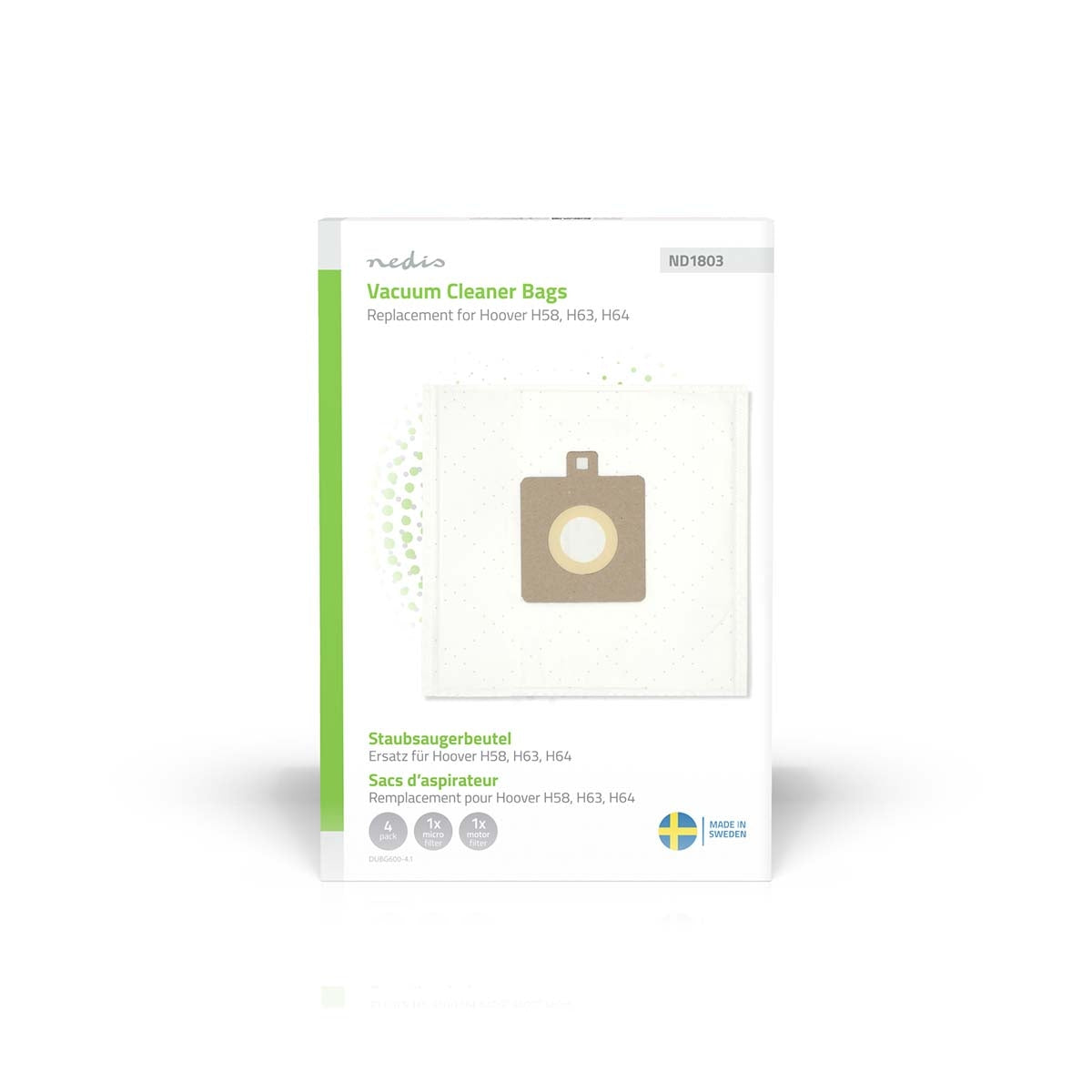 Vacuum Cleaner Bags, Synthetic, 4 Pack, White