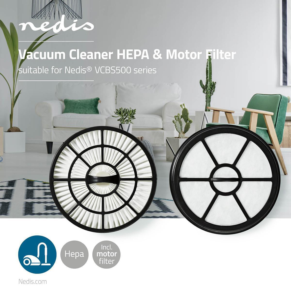 Vacuum Cleaner Motor Filter | Compensation for: Nedis | VCBS500 Series