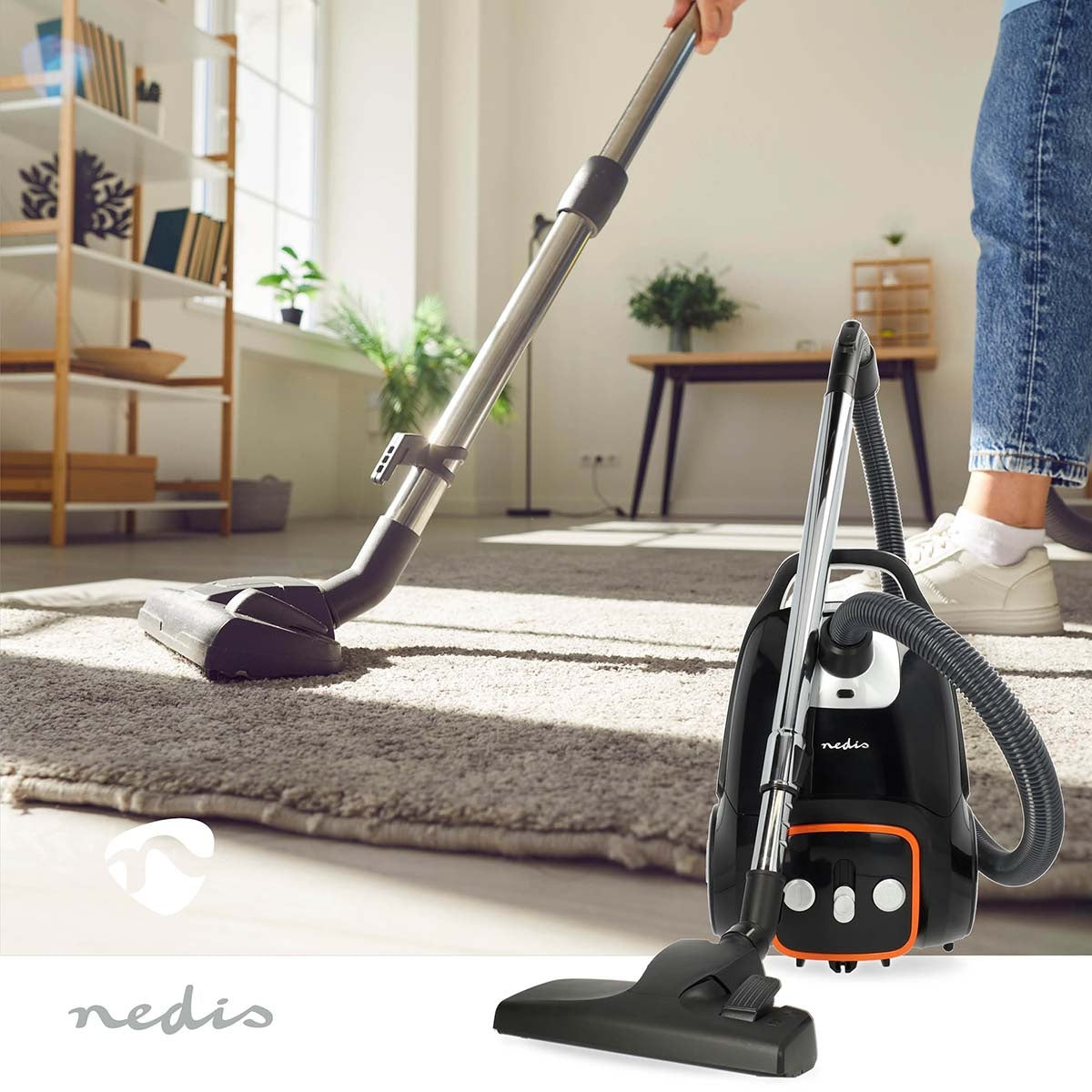 Vacuum Cleaner | With Bag | 700 W | Dust capacity: 3.0 l | Combi Brush | Action radius: 9.00 m | Vacuum cleaner suction control | Hepa 13 | Anthracite / Black / Orange