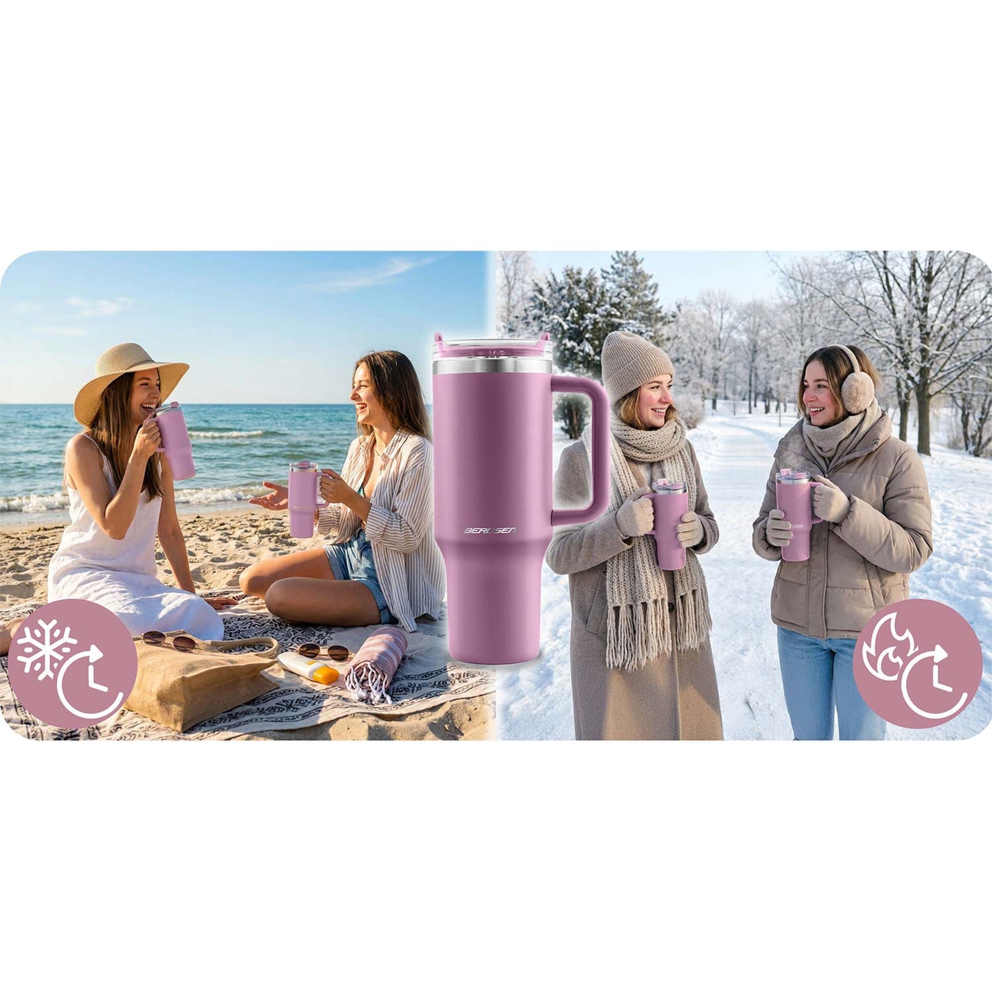 Vacuum Insulated Stainless Steel Tumbler with Straw, 1180 ml