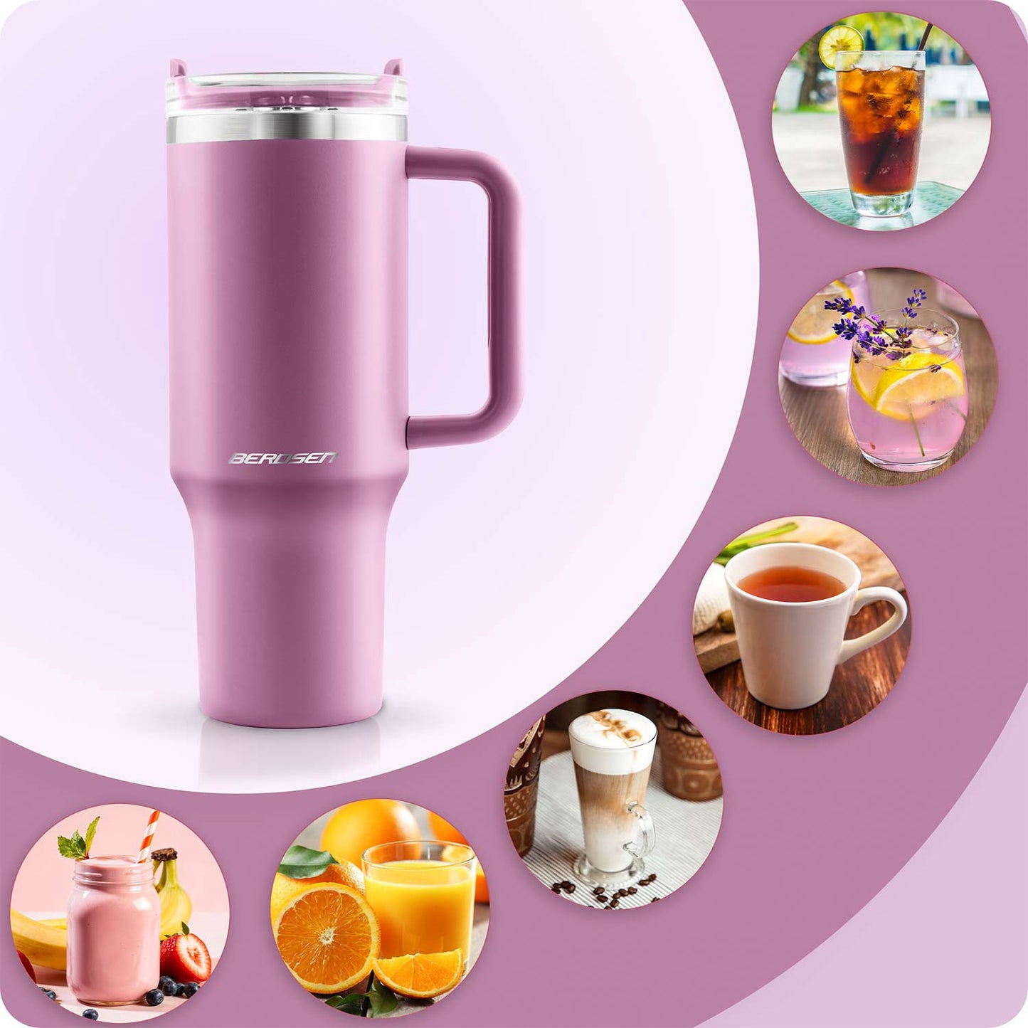 Vacuum Insulated Stainless Steel Tumbler with Straw, 1180 ml