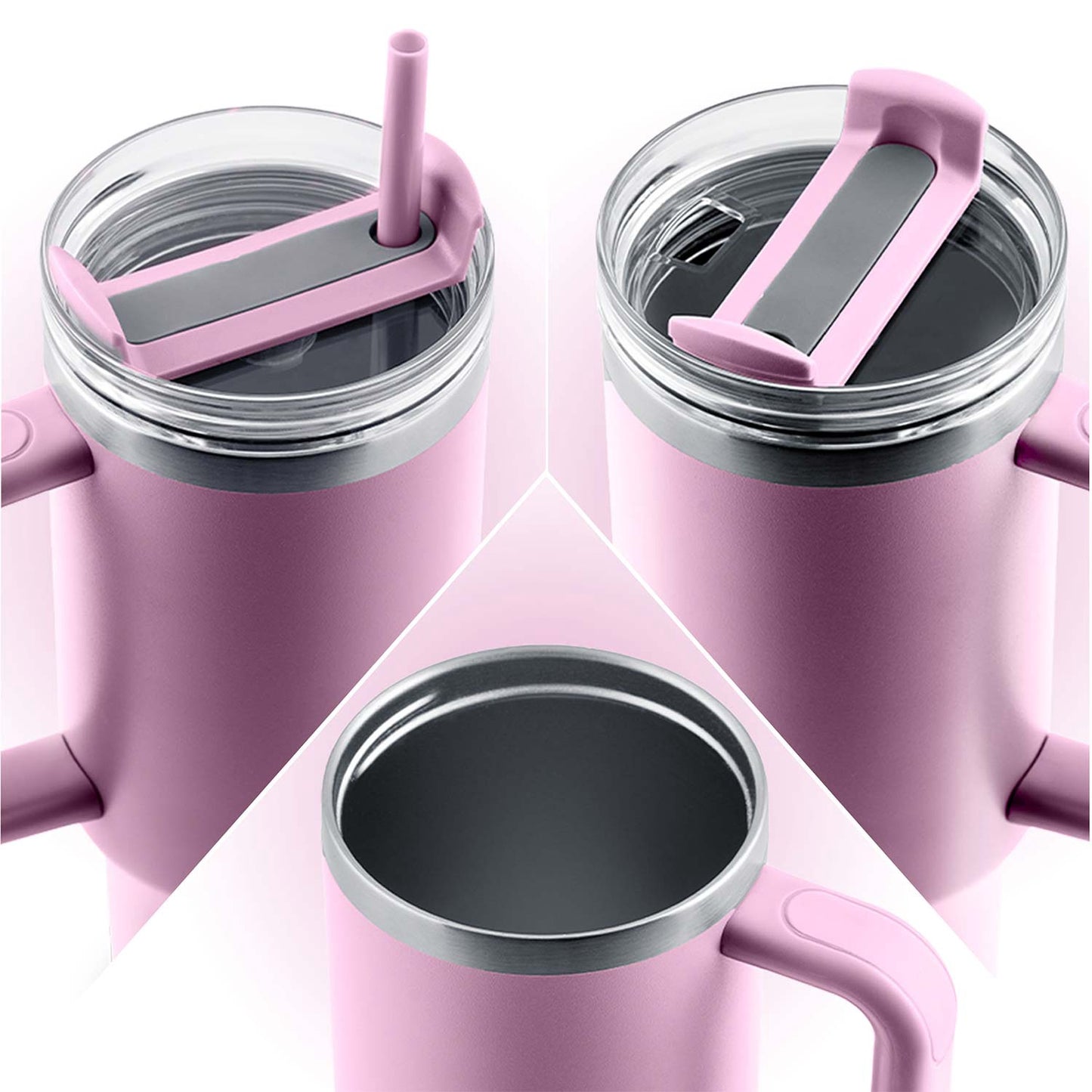 Vacuum Insulated Stainless Steel Tumbler with Straw, 1180 ml