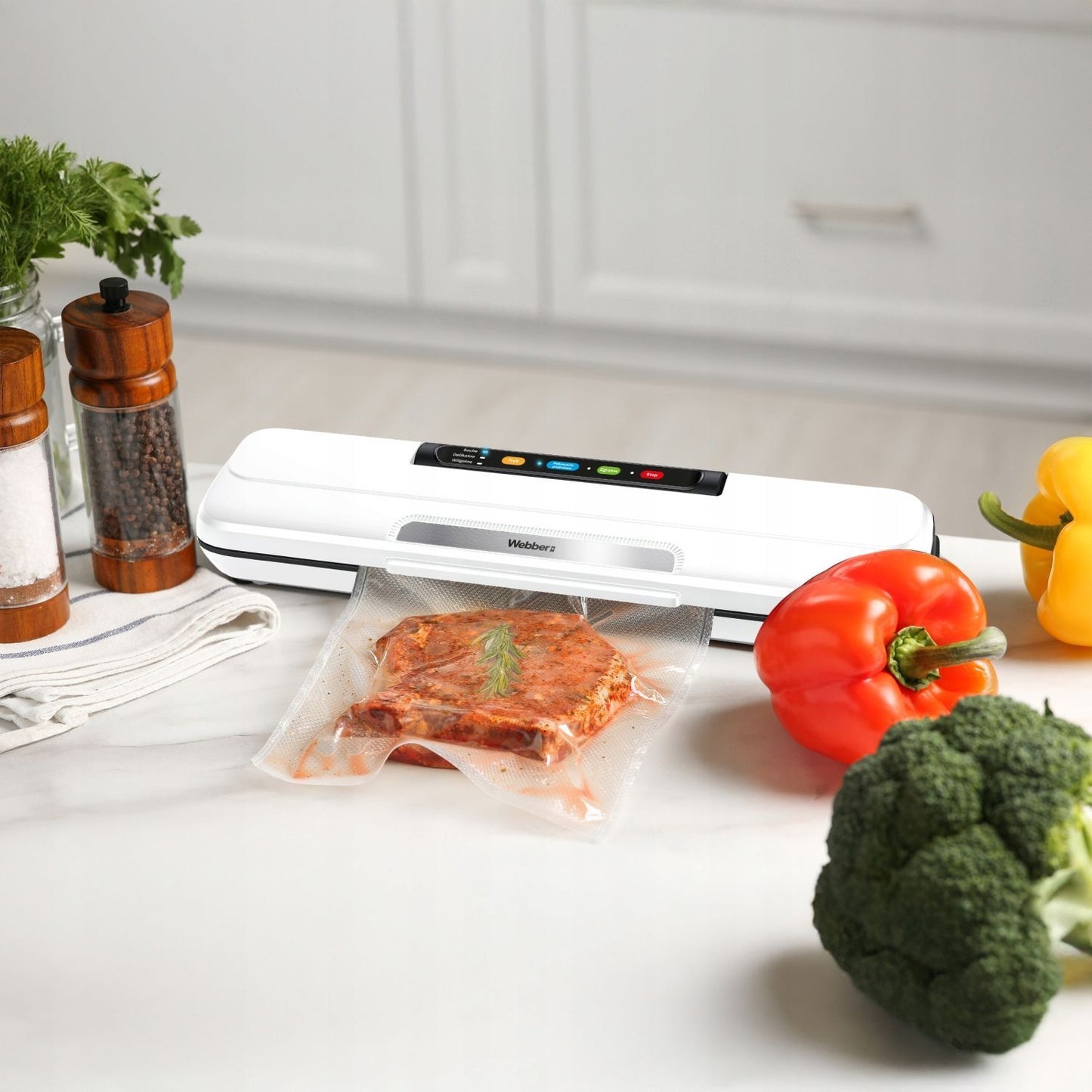 Vacuum Sealer 110W, Automatic, 3 Modes, White