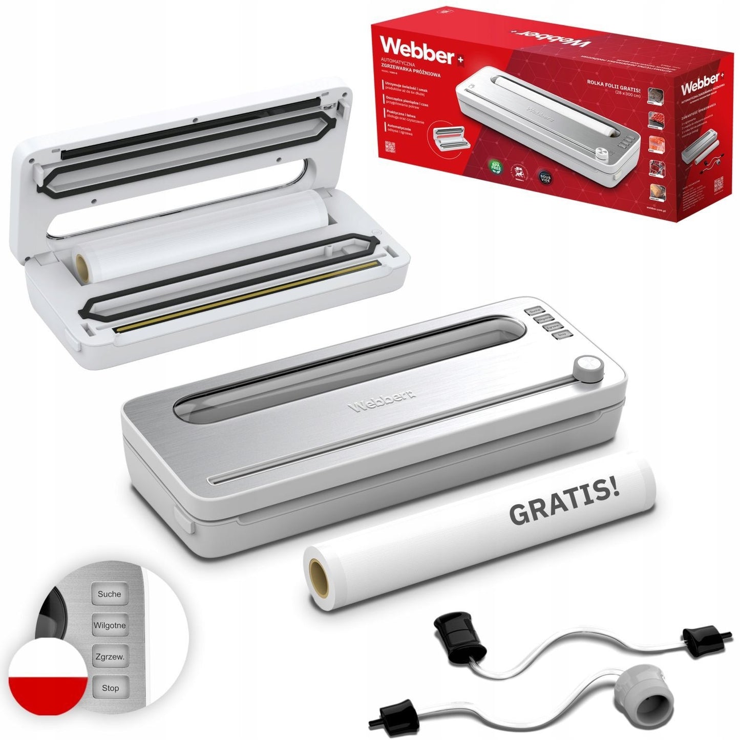 Vacuum Sealer 120W for Food, Includes Accessories