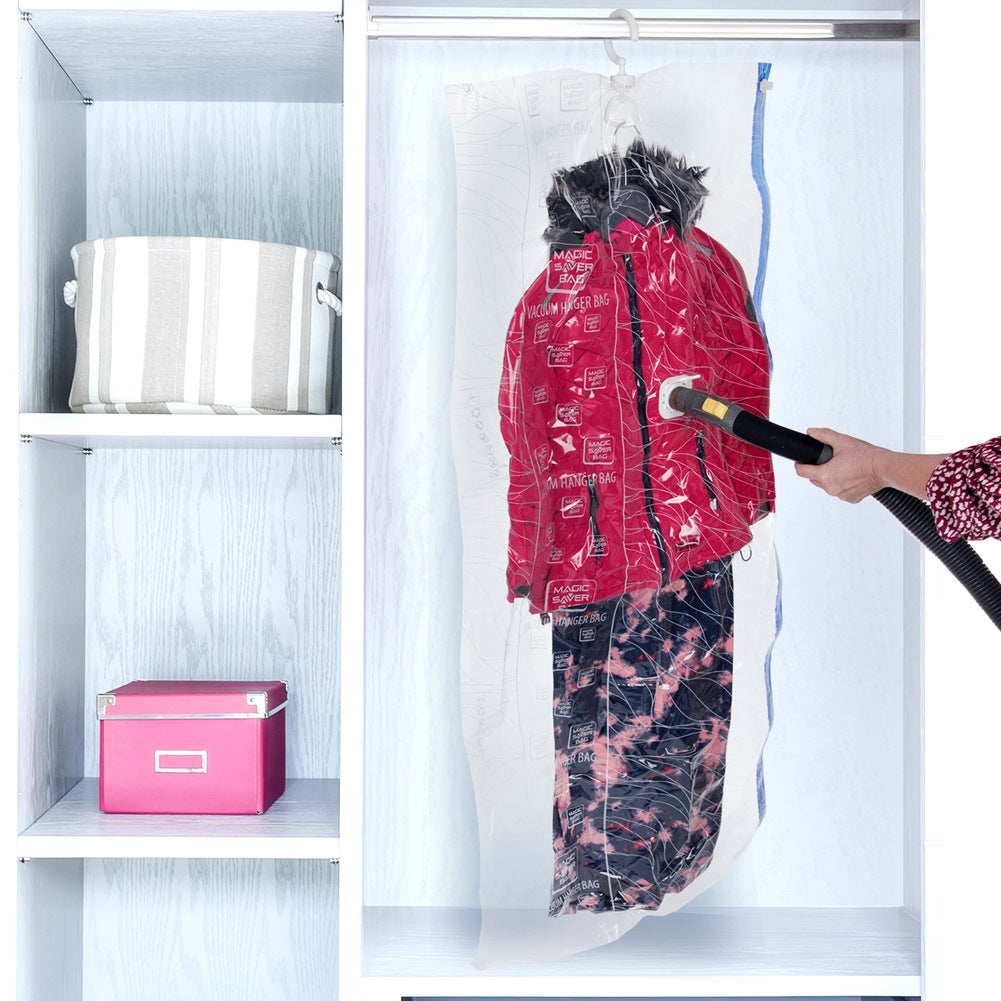 Vacuum bag for clothes, bedding with hanger 70x144 cm