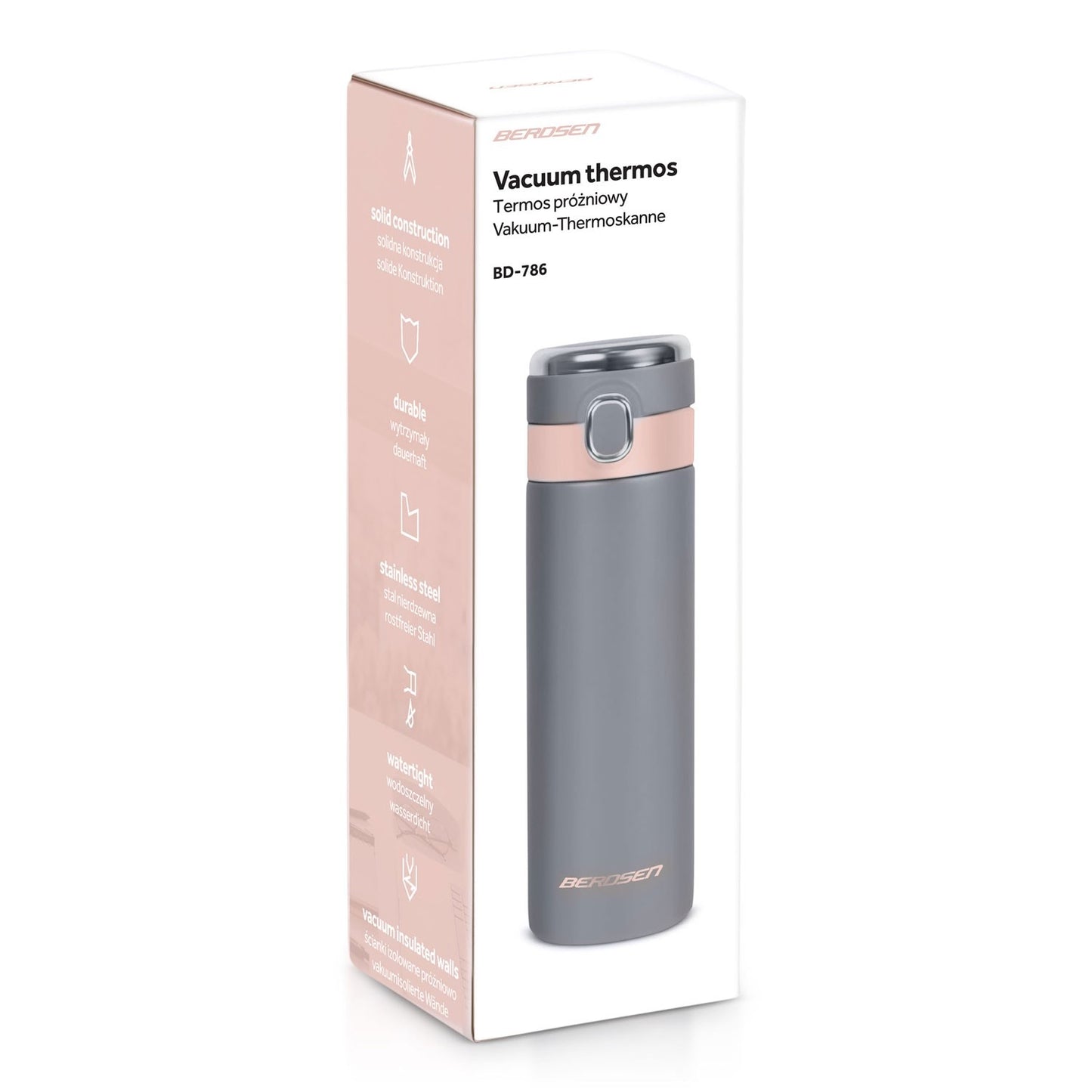 Vacuum insulated thermos 450 ml BD-786 grey