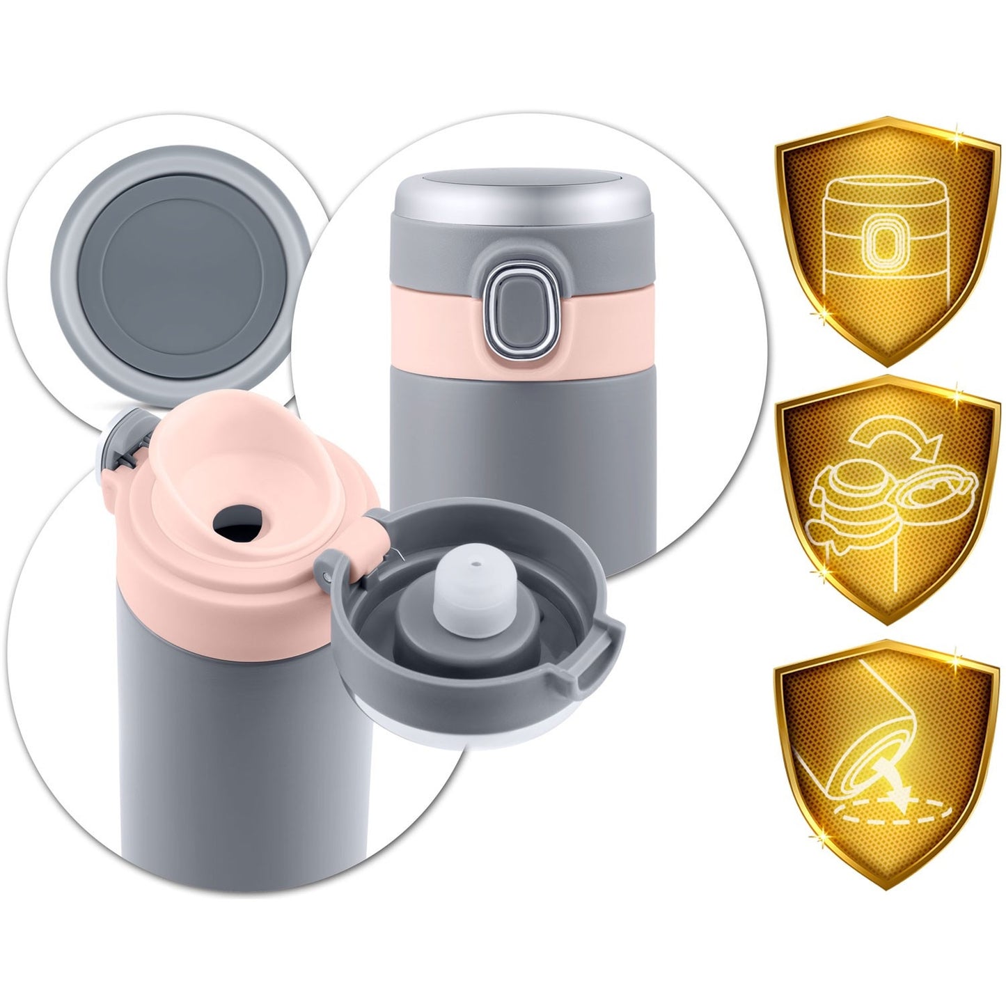 Vacuum insulated thermos 450 ml BD-786 grey