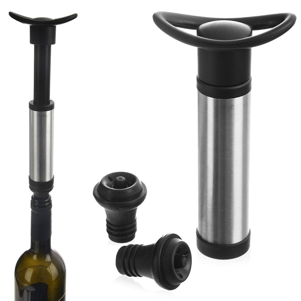 Vacuum pump with two bottle caps for wine preservation