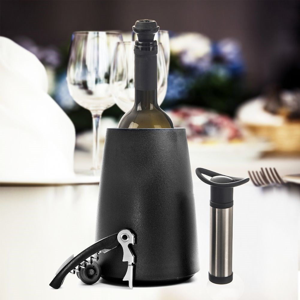 Vacuum pump with two bottle caps for wine preservation