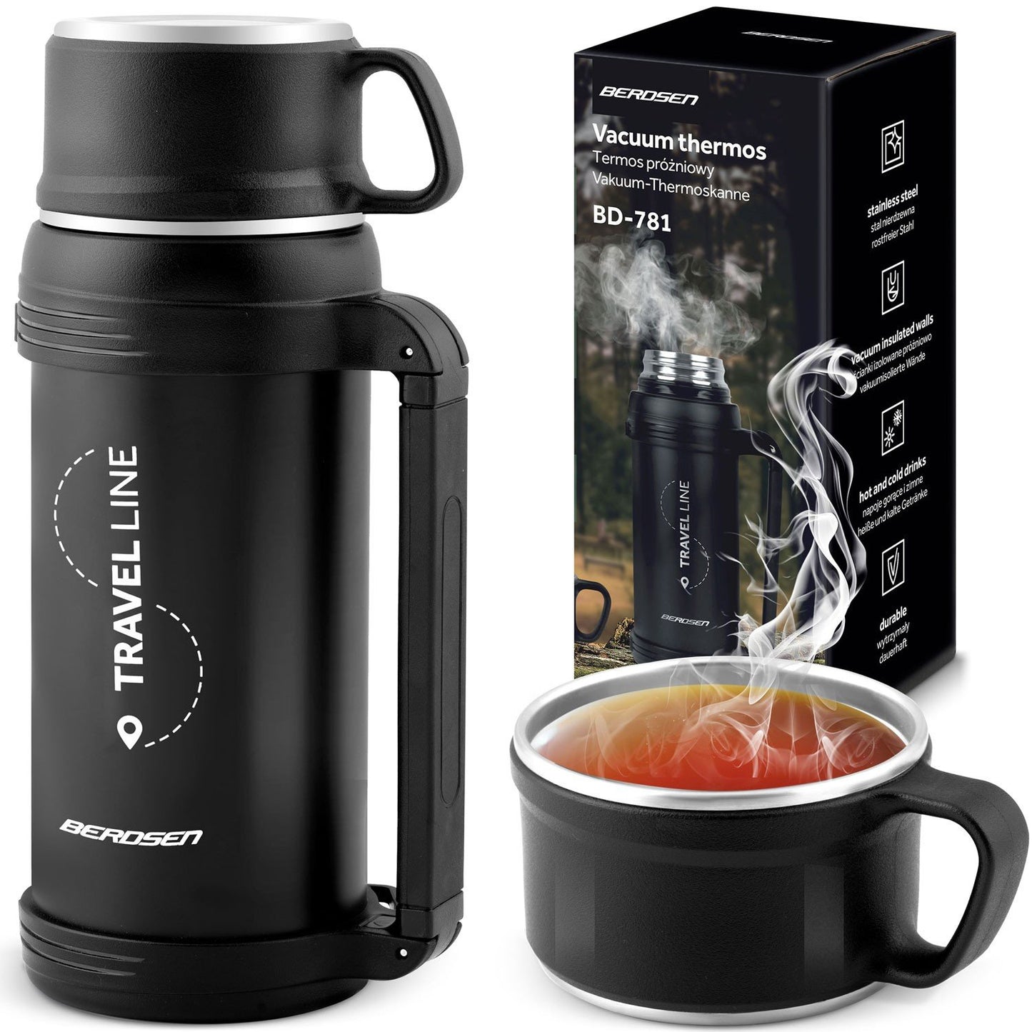 Vacuum thermos 1500 ml BD-781 black