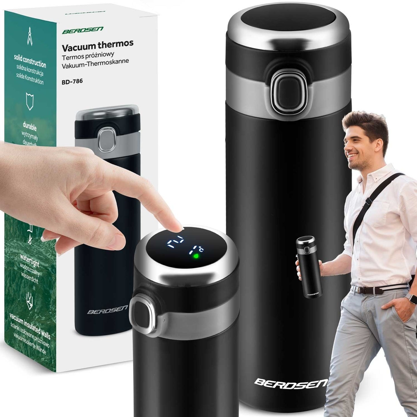 Vacuum thermos 450 ml BD-786 Black