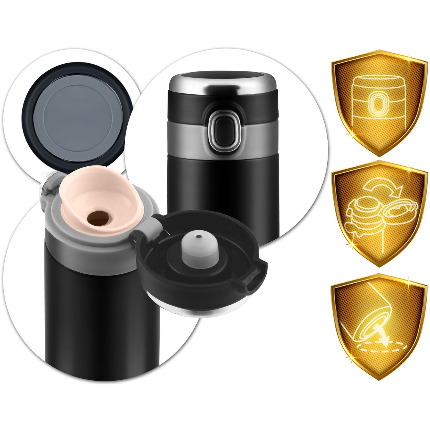 Vacuum thermos 450 ml BD-786 Black