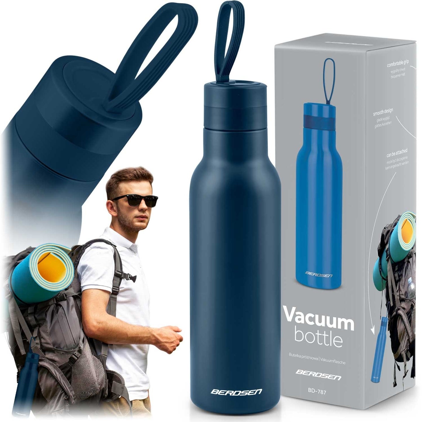 Vacuum thermos 500 ml BD-787 Dark blue