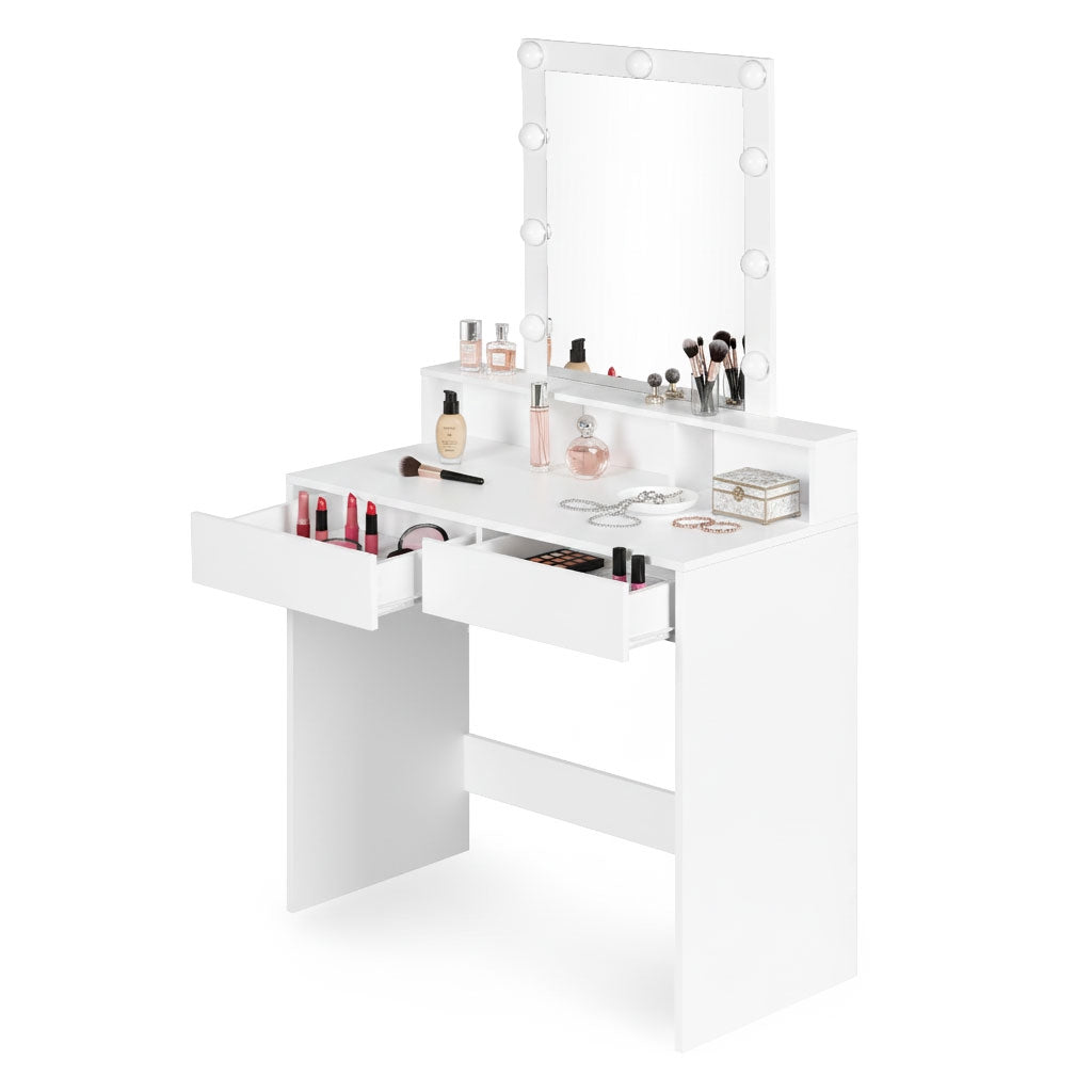 Vanity Dressing Table with Mirror, LED Lights, 3 Colors