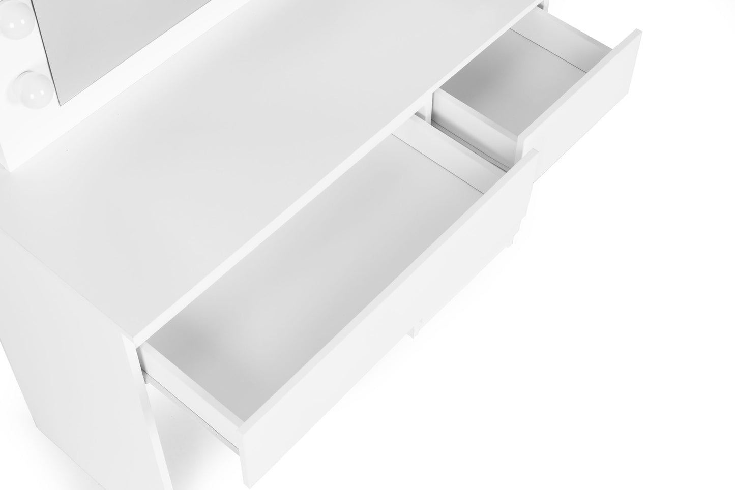 Vanity Table with LED Mirror, 5 Drawers, Stool Included