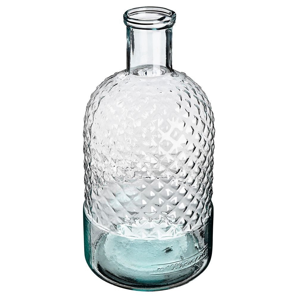 Vase in recycled blue glass, ideal for all flowers