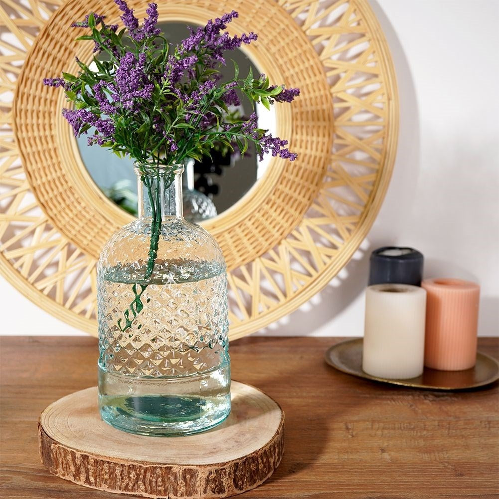 Vase in recycled blue glass, ideal for all flowers