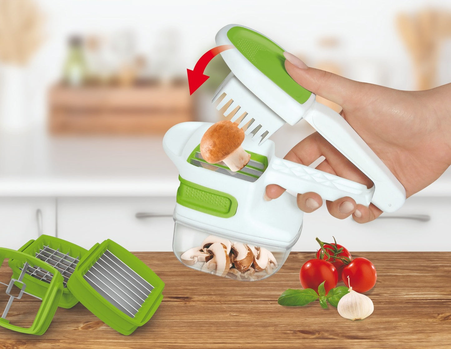 Vegetable Chopper with Interchangeable Blades
