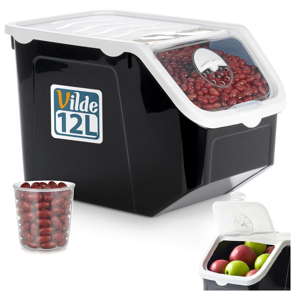 Vegetable Storage Container, 12L, Black, BPA-Free