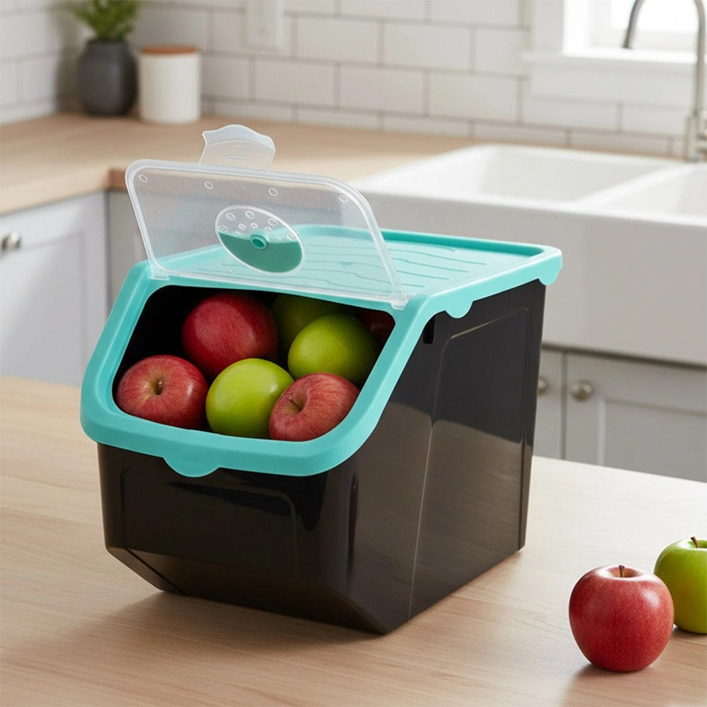 Vegetable Storage Container, 12L, Black, with Lid