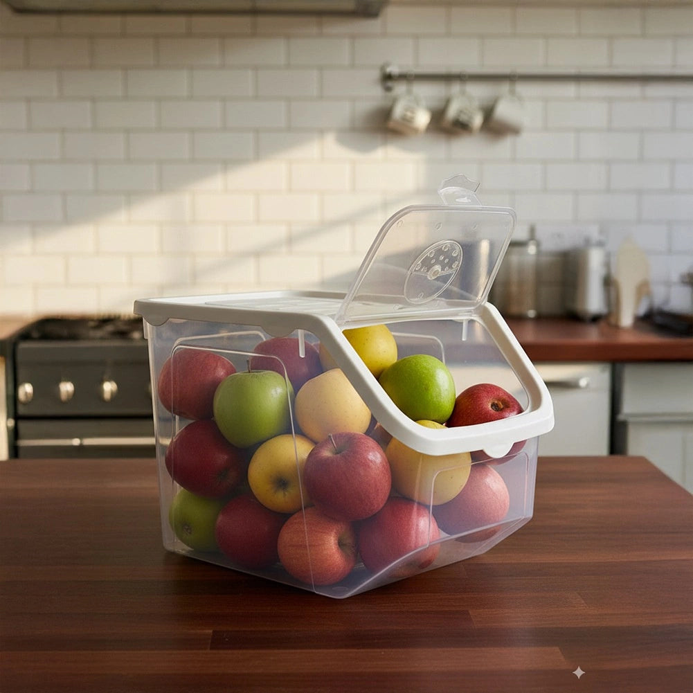 Vegetable Storage Container, 12L, Transparent with Lid