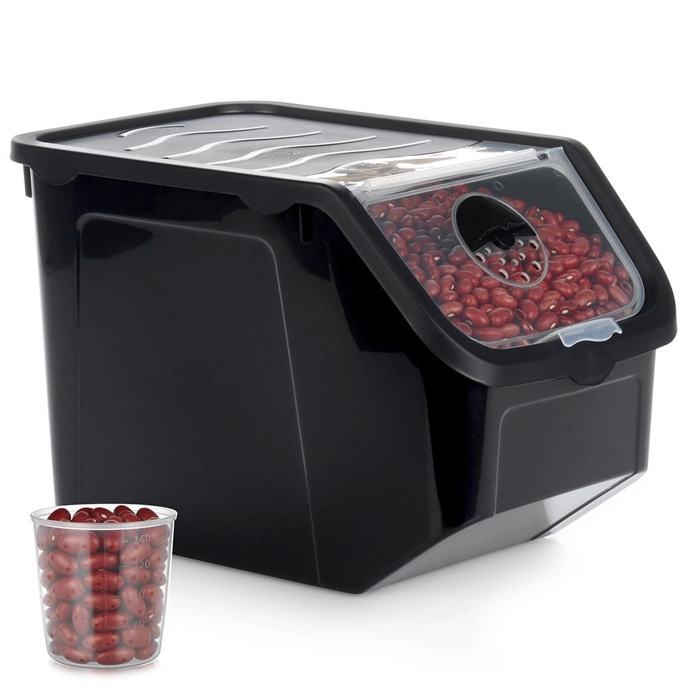 Vegetable Storage Container, Black, 12L, Ventilated Lid