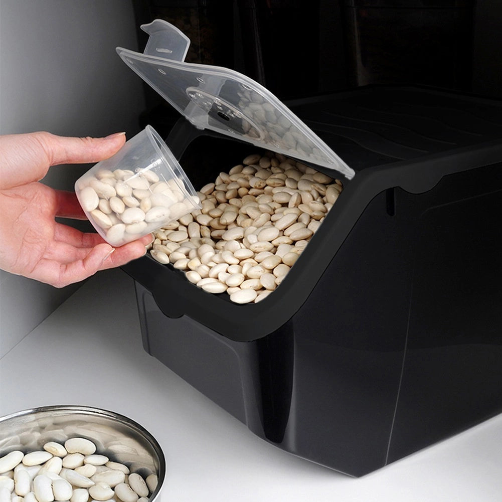 Vegetable Storage Container, Black, 12L, Ventilated Lid