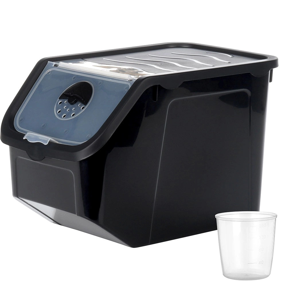 Vegetable Storage Container, Black, 12L, Ventilated Lid