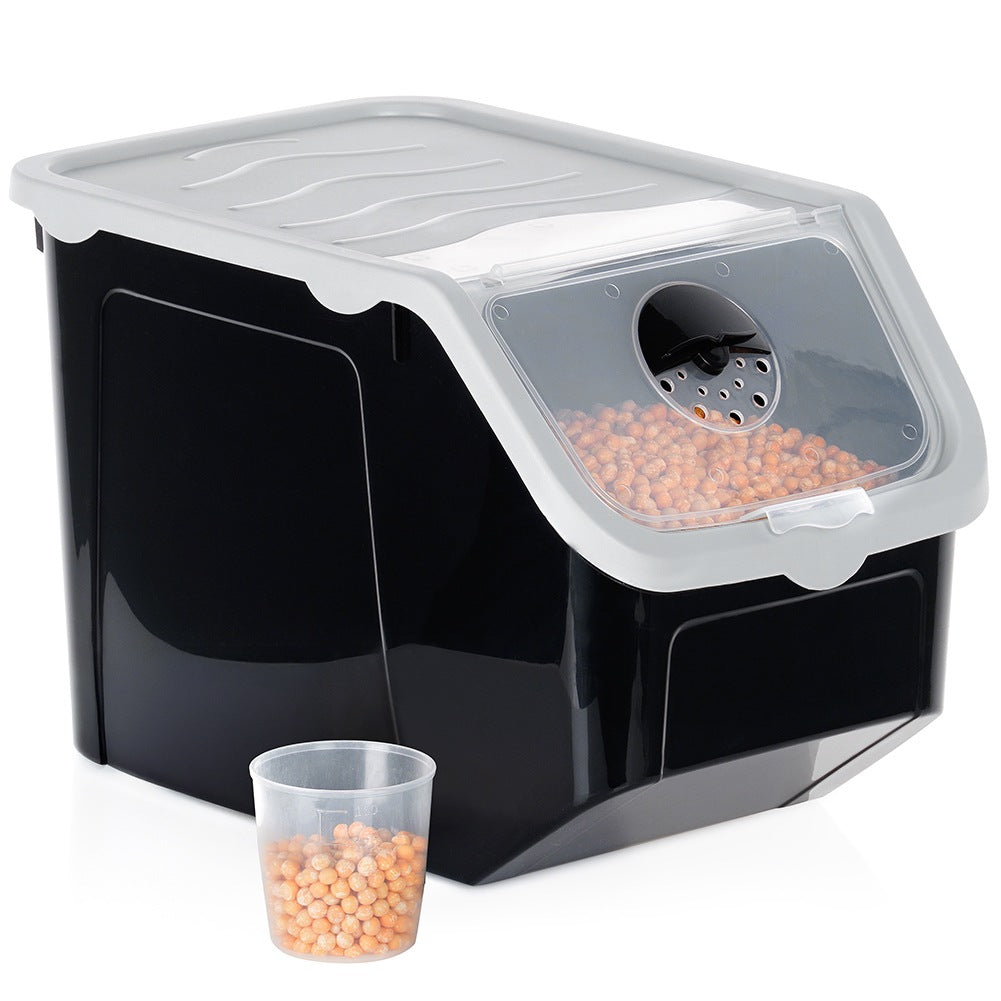 Vegetable and fruit container with lid black 12 l