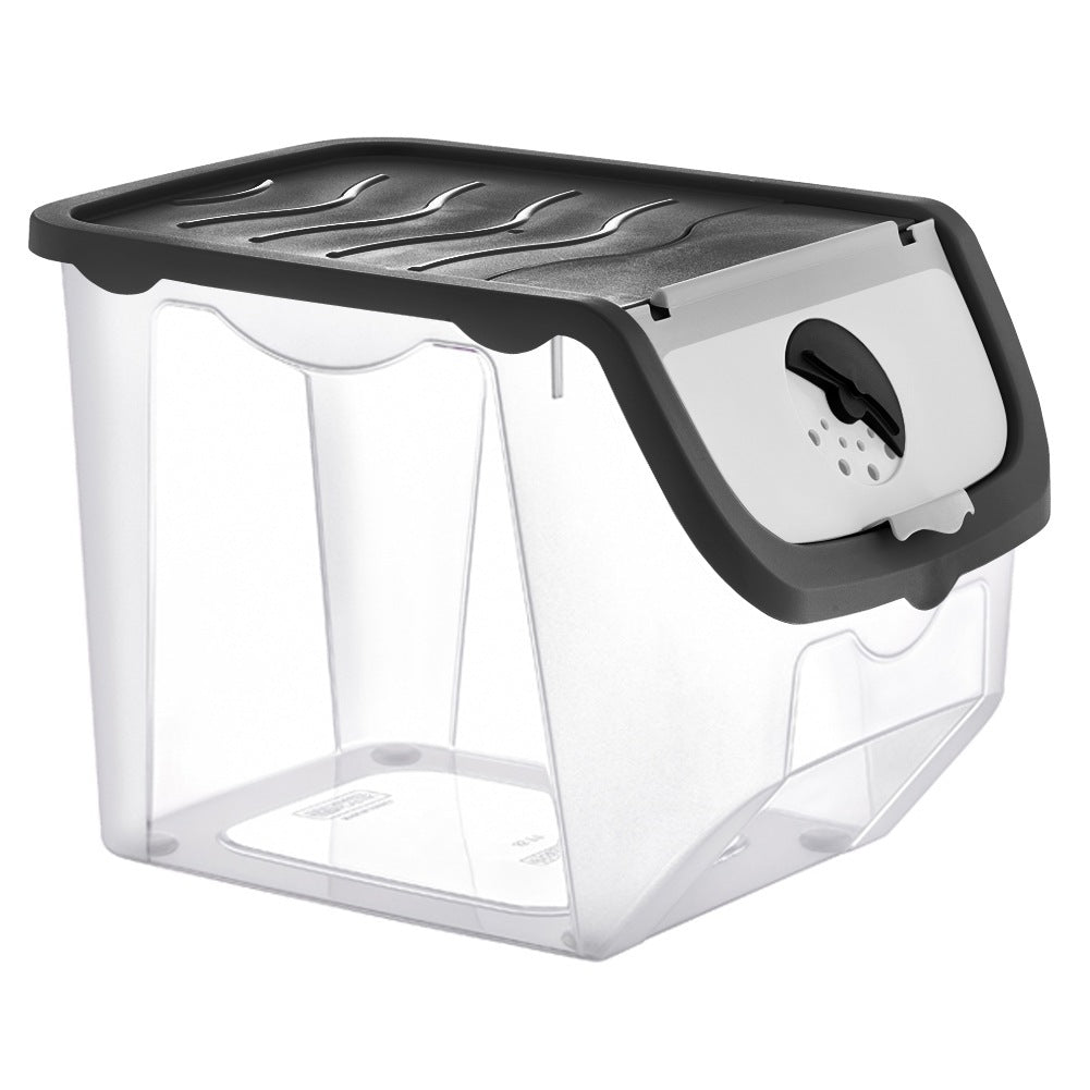 Vegetable and fruit container with lid black 12 l