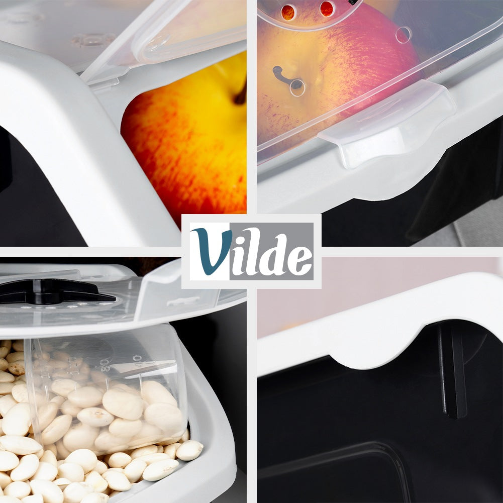 Vegetable and fruit container with lid black 12 l