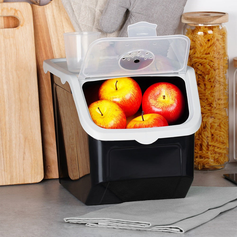 Vegetable and fruit container with lid black 12 l