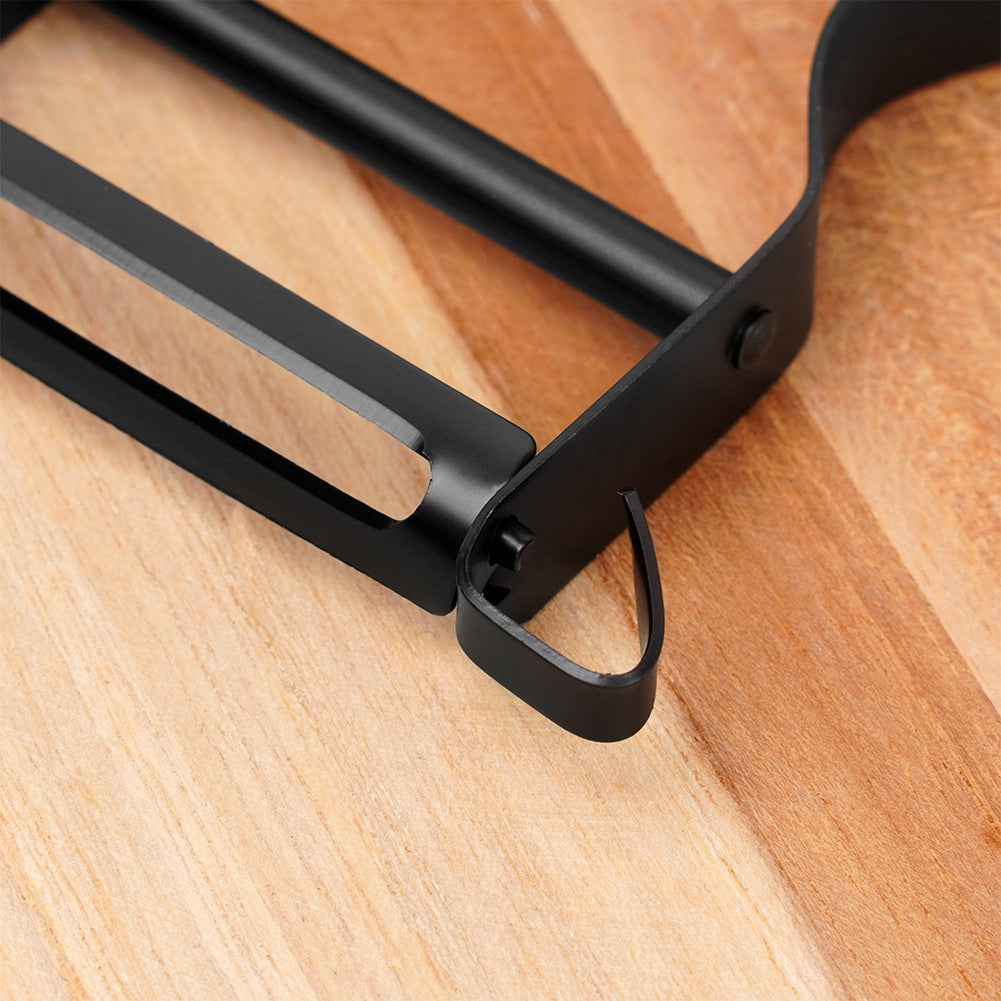 Vegetable and fruit peeler, steel, black, 11.5 cm