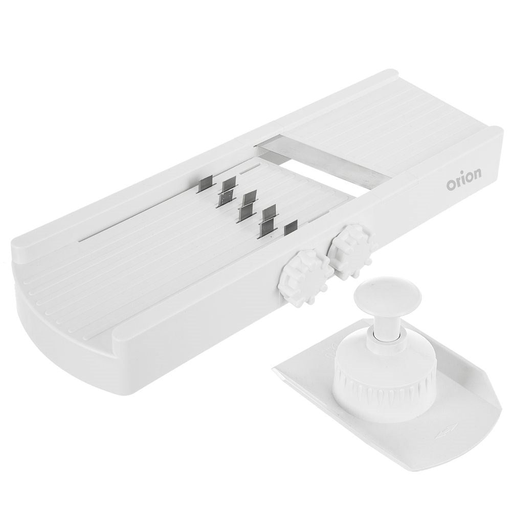 Vegetable slicer with adjustable thickness and stainless steel blades