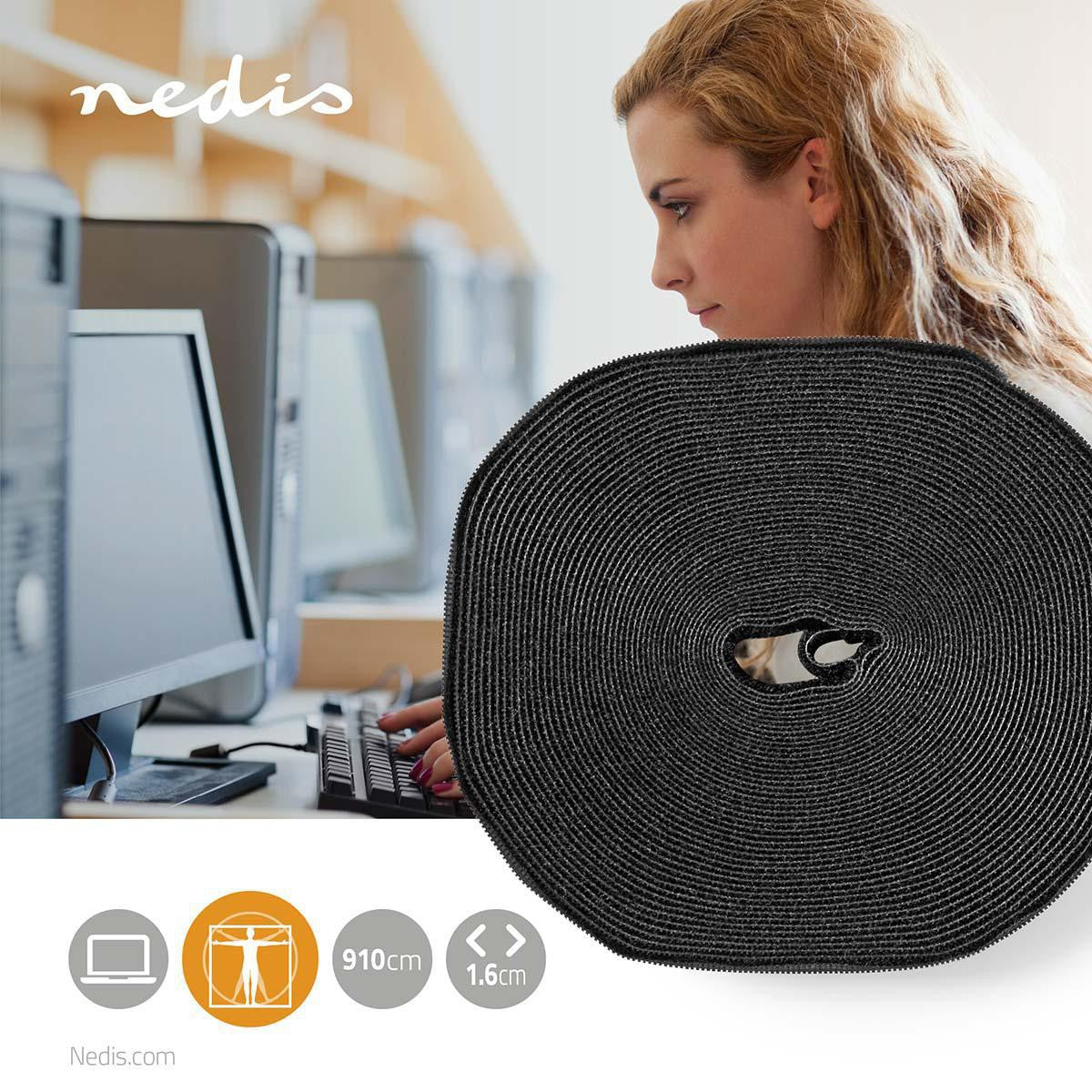 Velcro cord holder | Velcro | 1x Hook-and-loop Roll | Black