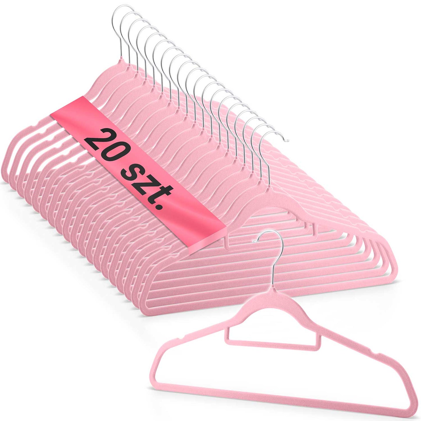 Velor clothes hangers 20 pcs MS-859 Massido