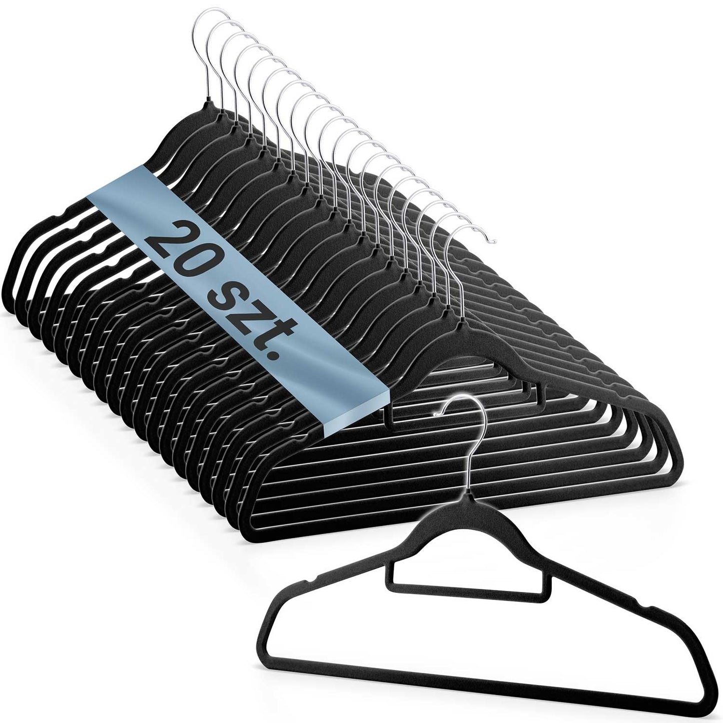 Velor clothes hangers 20 pcs MS-859 Massido