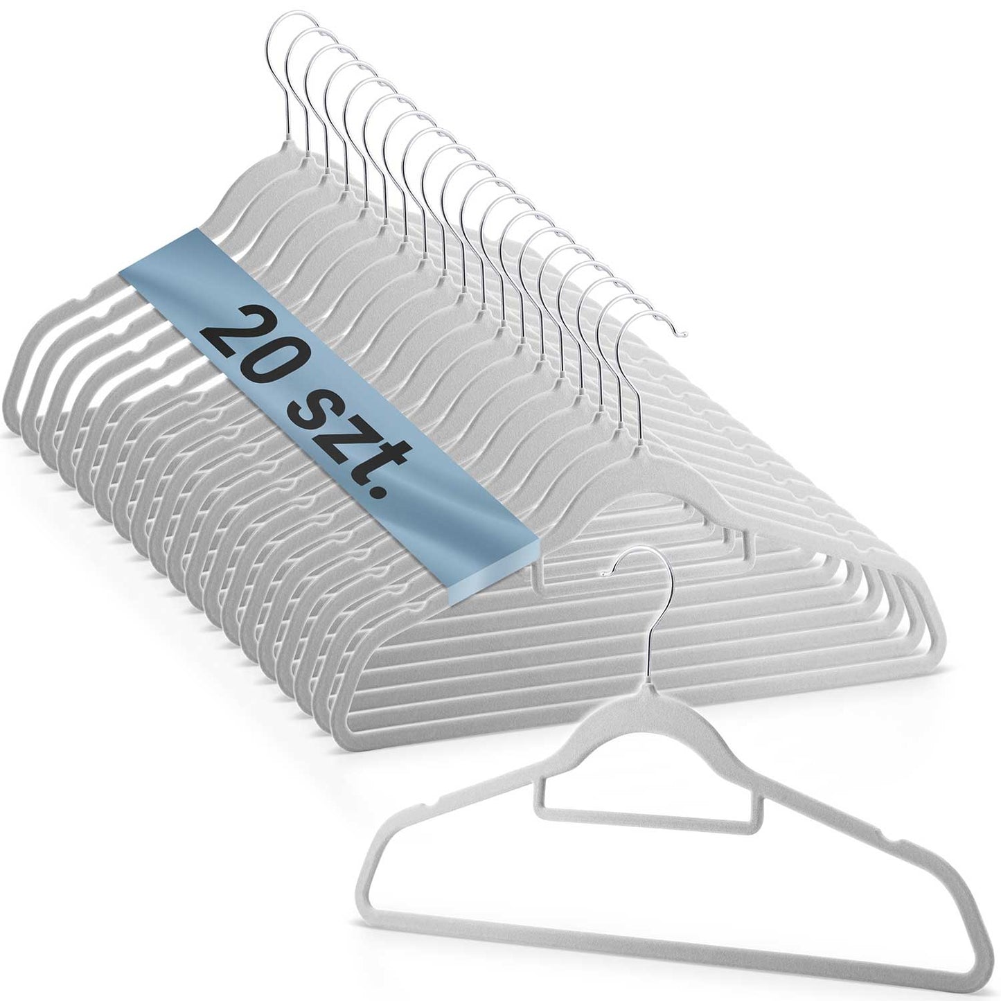 Velor clothes hangers 20 pcs MS-859 Massido