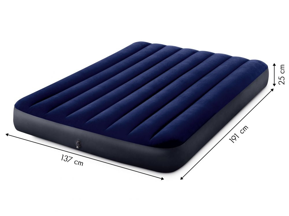 Velor inflatable mattress 191x137cm INTEX