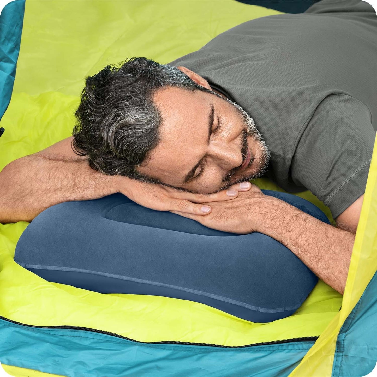 Velor inflatable pillow 42 x 26 cm Bestway 67121 gray