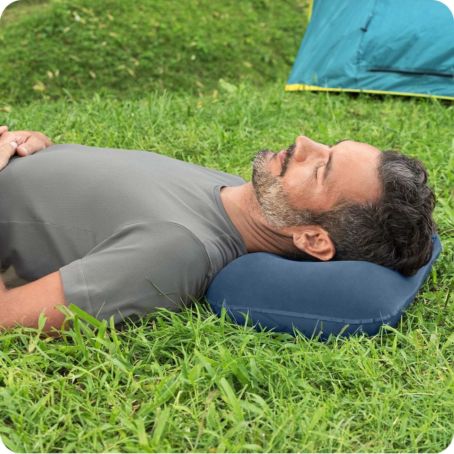 Velor inflatable pillow 42 x 26 cm Bestway 67121 gray