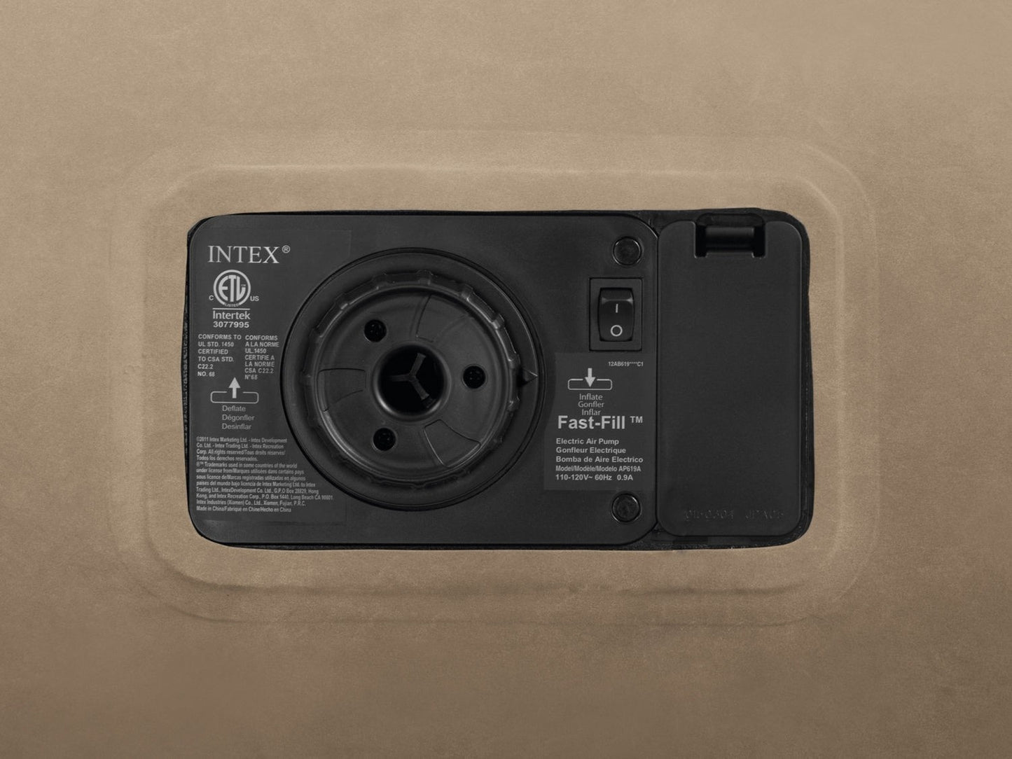 Velor mattress with electric pump. 203 x 152 x 42 cm INTEX 64458