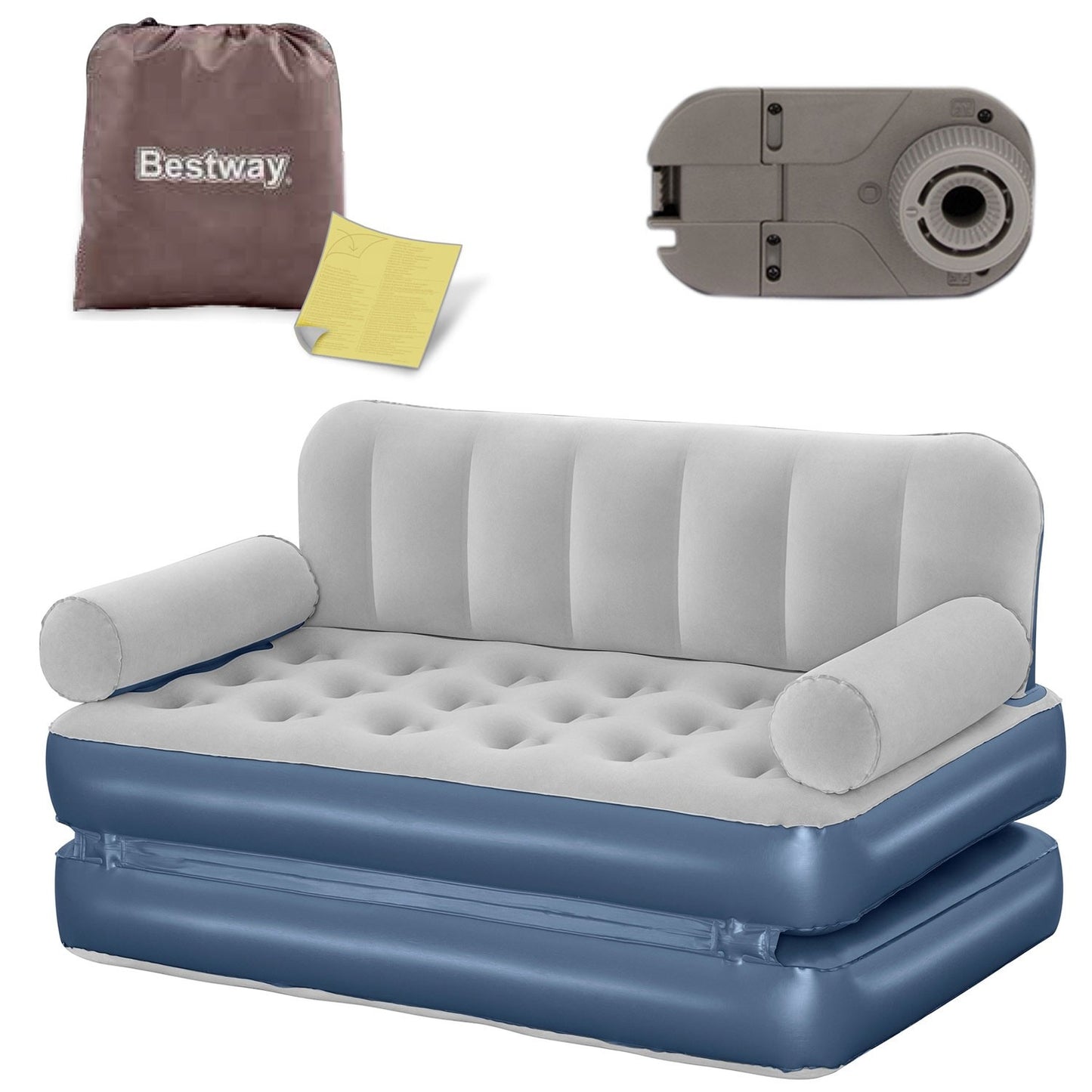 Velor sofa with built-in electric pump 188x152x64cm Bestway 75079