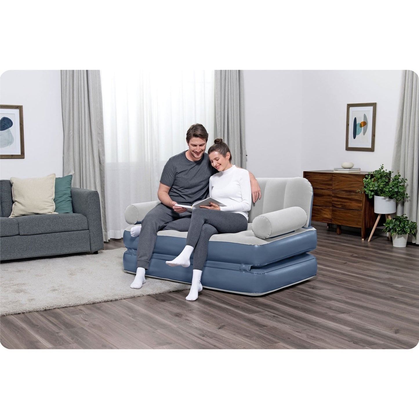 Velor sofa with built-in electric pump 188x152x64cm Bestway 75079