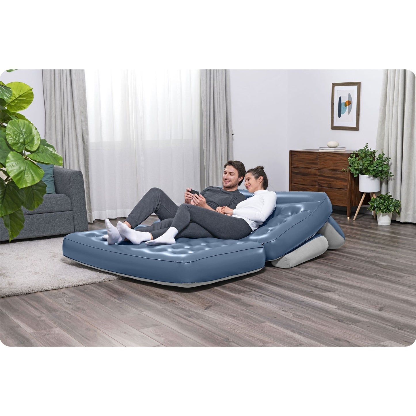 Velor sofa with built-in electric pump 188x152x64cm Bestway 75079