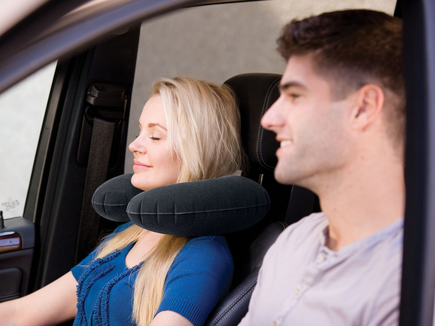 Velor travel pillow, headrest 33 x 25 x 8 cm INTEX 68675