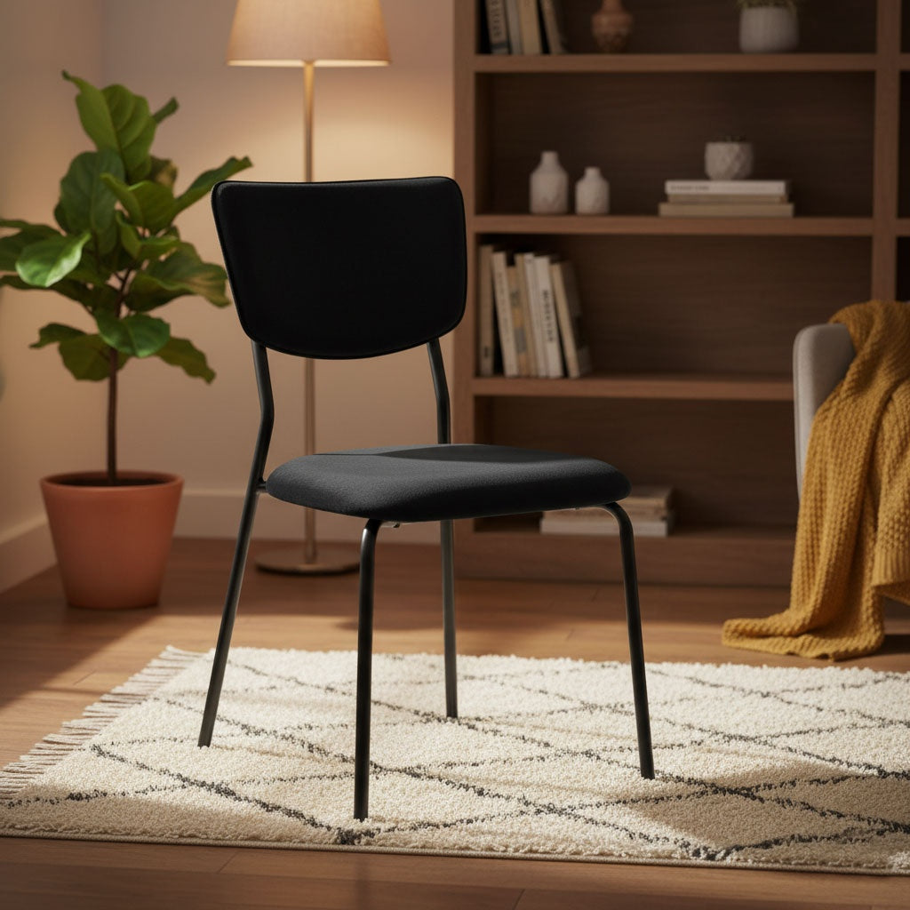 Velvet Dining Chairs Set of 4, Black – Ergonomic, Durable