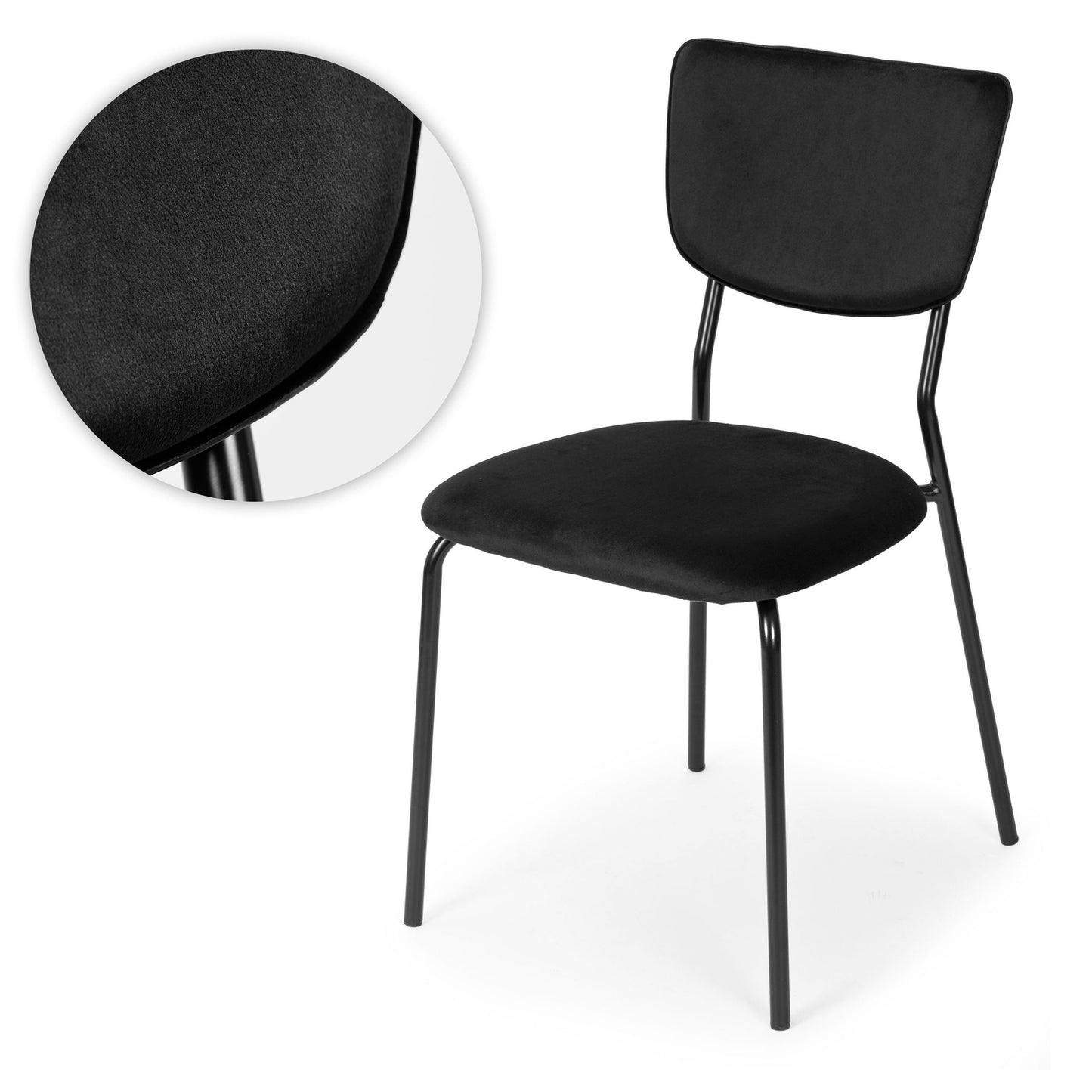 Velvet Dining Chairs Set of 4, Black – Ergonomic, Durable