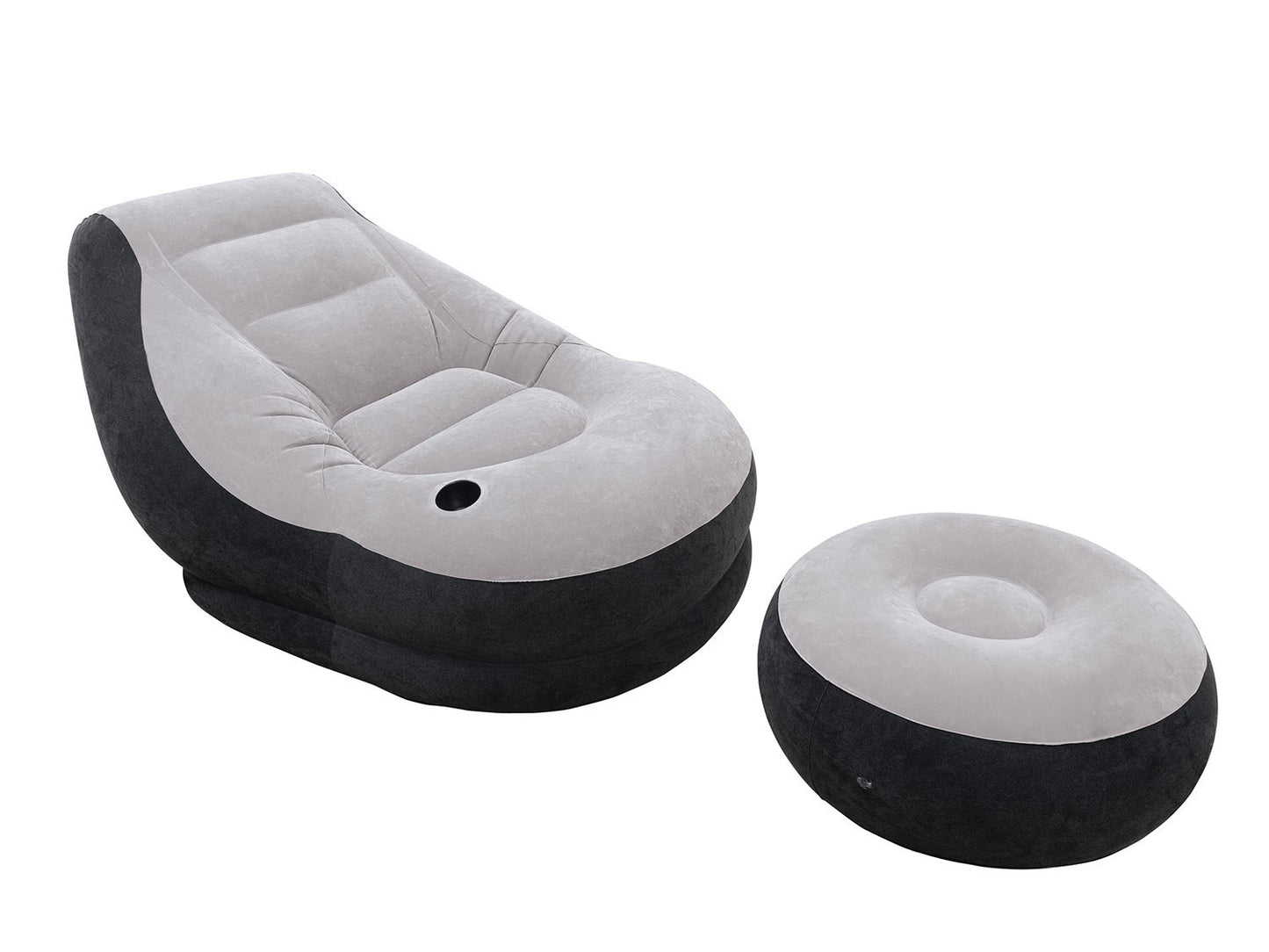 Velvet armchair with footrest 130 x 99 x 76 cm INTEX 68564
