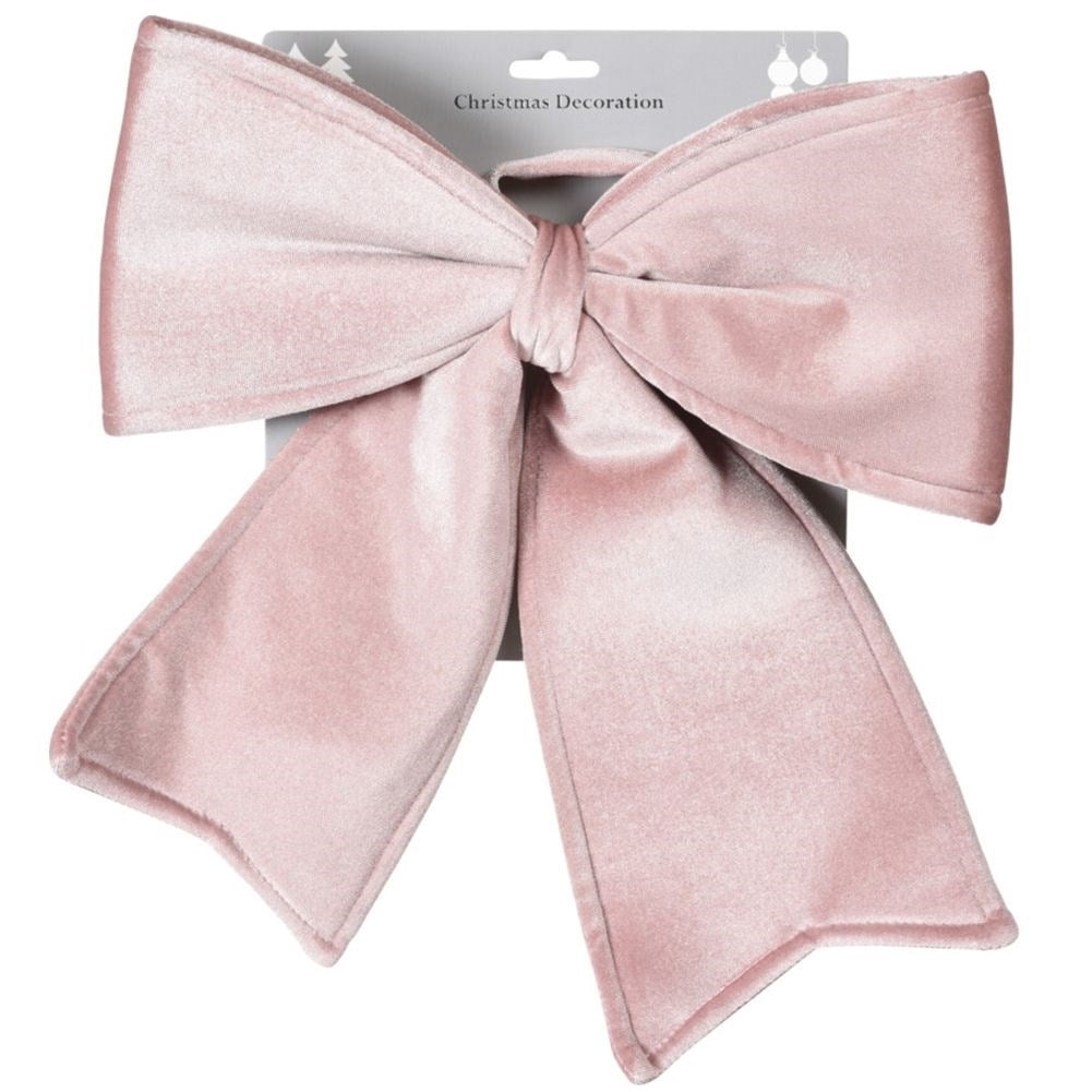 Velvet set in pink for Christmas tree, wreath or door decoration
